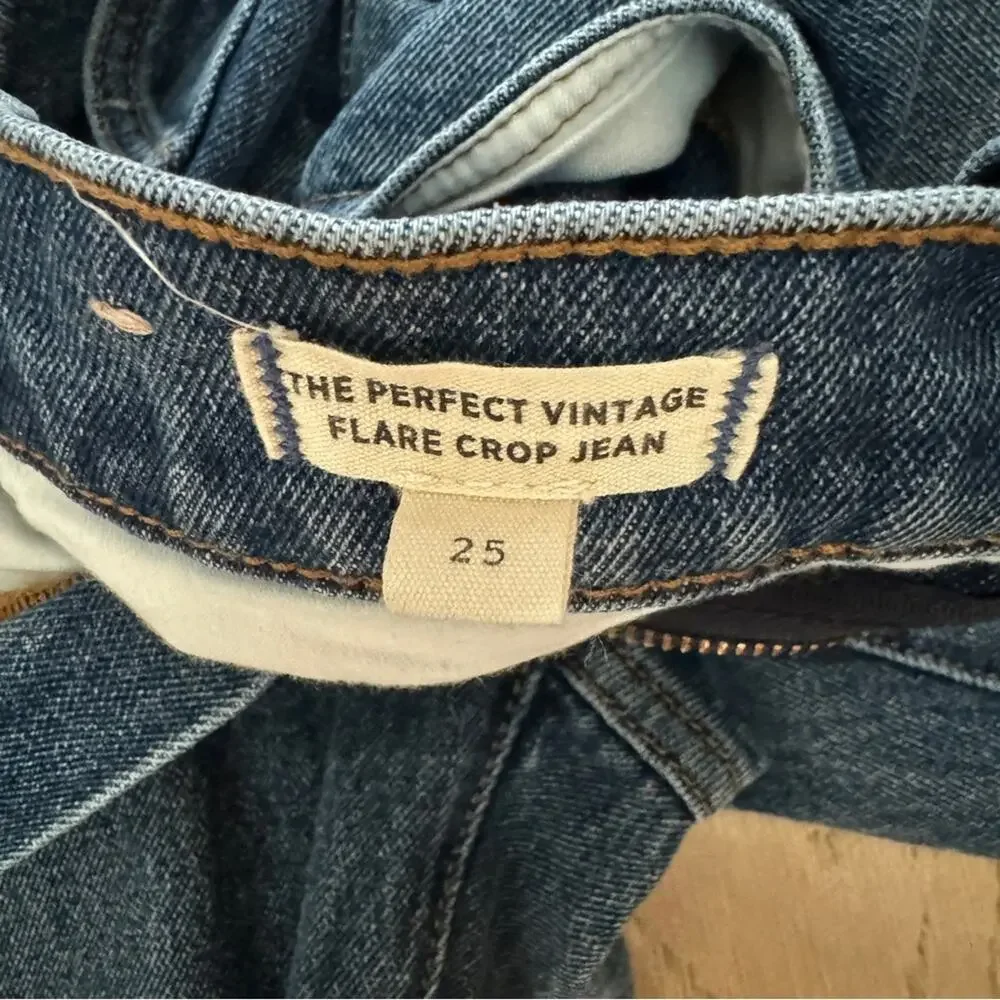 Madewell Perfect Vintage Flare Crop blue Jeans size 25